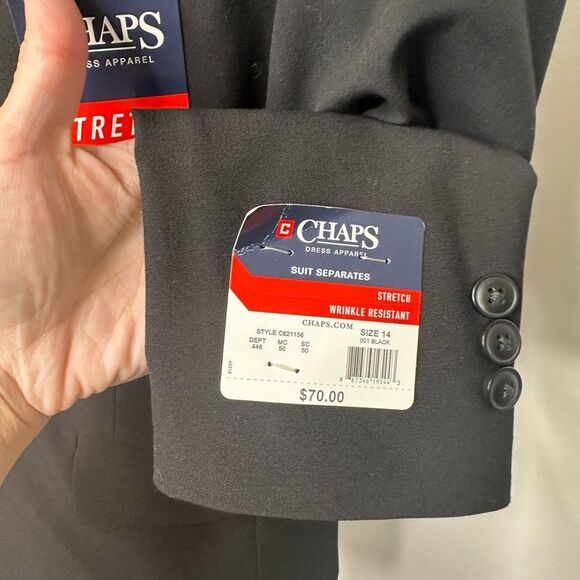 Chaps Boys Black Men's Blazer/Clip Tie bundle Size 14 NWT - Picture 5 of 8